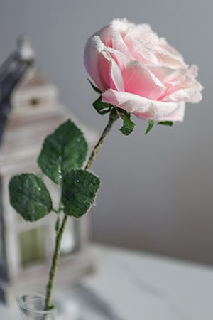Украшение РОЗА ЗАСНЕЖЕННАЯ розовая, 45 см, Kaemingk