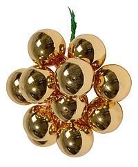 ГРОЗДЬ стеклянных глянцевых шариков на проволоке, 12 шаров по 25 мм, цвет: золотой, Kaemingk (Decoris)