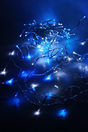 Светодиодная гирлянда НИТЬ ОБЪЕМНАЯ, 120 белых/синих LED ламп, 9+3 м, прозрачный PVC провод, контроллер, уличная, Kaemingk (Lumineo)