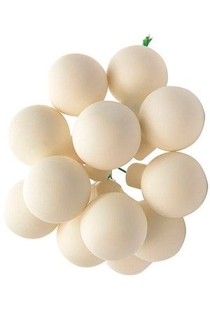 ГРОЗДЬ стеклянных матовых шариков на проволоке, 12 шаров по 25 мм, цвет: белая шерсть, Kaemingk (Decoris)
