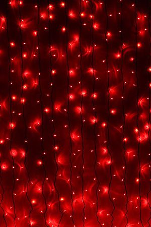 Занавес световой PLAY LIGHT МЕРЦАЮЩИЙ, 400 красных LED ламп, 2x2 м, прозрачный провод, коннектор, уличный, BEAUTY LED