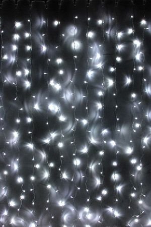 Занавес световой PLAY LIGHT, 368 холодных белых LED ламп, 1,5х1,5 м, 220 V, прозрачный провод, коннектор, SNOWHOUSE
