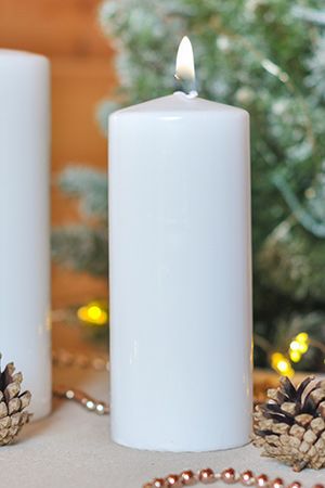 Свеча столбик, белая, 6х12.5 см, Омский Свечной