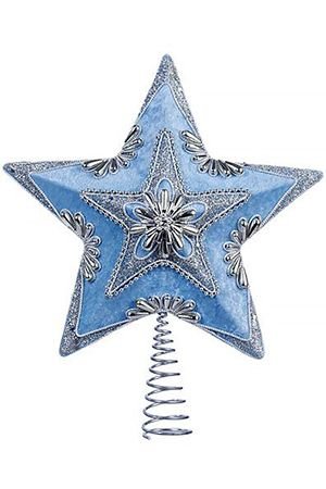 Верхушка на ёлку ЗВЕЗДА серебряно-голубая, 34 см, Kurts Adler