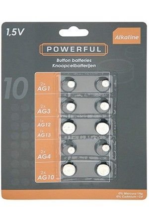 Набор разных батареек AG( 6 типов, упаковка 10 шт.), Koopman International