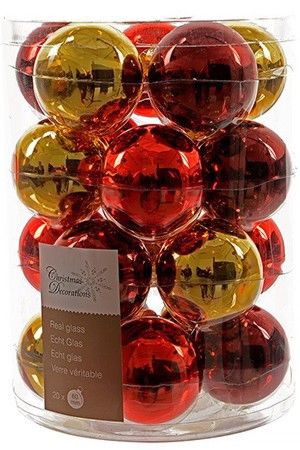 Набор стеклянных шаров Коллекция ТВИСТ, глянцевые, 60 мм, 20 шт., Kaemingk (Decoris)