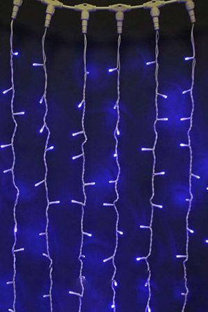 Гирлянда СВЕТОВОЙ ЗАНАВЕС, 368 синих и холодных белых LED-огней, 1.5х1.5 м, провод прозрачный, коннектор, SNOWHOUSE