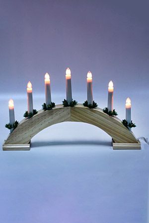 Свечи на деревянной подставке - горке, 7 свечей, 40х28.5 см, SNOWHOUSE