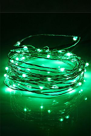 Гирлянда КАПЕЛЬКИ, 20 зеленых mini-LED, серебристая проволока, 1.9+0.3 м, батарейки, SNOWHOUSE