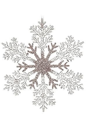 Снежинка ХРУПКАЯ НЕЖНОСТЬ, акрил,  прозрачная с глиттером, 32 см, Kaemingk