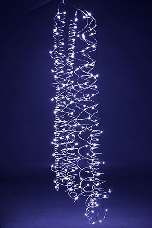Гирлянда КОНСКИЙ ХВОСТ, 100 холодных белых mini LED-ламп, 10*1 м+5 м, серебряный провод, уличная, Koopman International