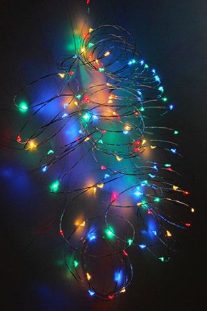 Гирлянда СВЕТЛЯЧКИ, 120 разноцветных mini LED-ламп, 12+3 м, серебряный провод, уличная, Koopman International