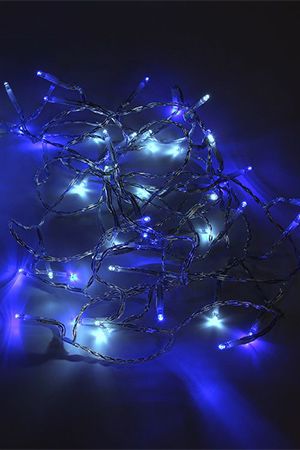 Светодиодная гирлянда НИТЬ ОБЪЕМНАЯ, 80 белых/синих LED ламп, 6+3 м, прозрачный PVC провод, контроллер, уличная, Kaemingk (Lumineo)