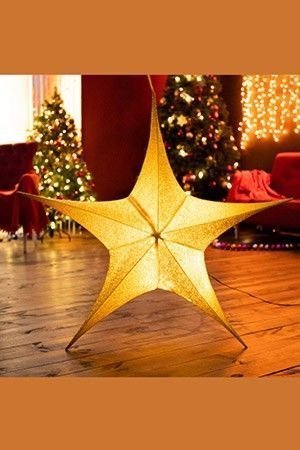 Подвесная звезда ГИГАНТ, полиэстер, золотая, 80 см, SNOWHOUSE