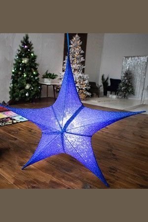 Подвесная звезда ГИГАНТ, полиэстер, синяя, 80 см, SNOWHOUSE