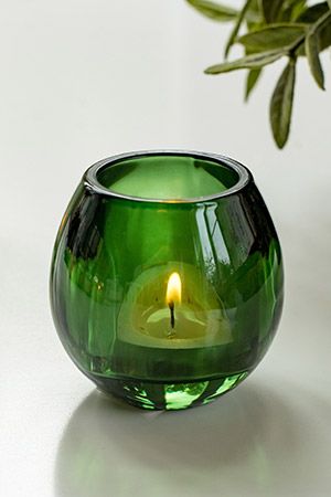 Подсвечник ЭЛЬ АЛЬМА, стекло, зелёный, 7х7 см, SHISHI