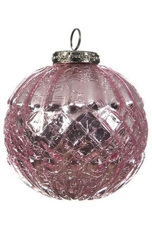 Ёлочный шар МАГДАЛЕНА, стекло, розовый, 7.5 см, Kaemingk (Decoris)