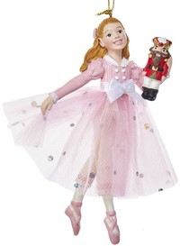 Ёлочная игрушка КЛАРА в розовом платье, полистоун, 12.7 см, Kurts Adler