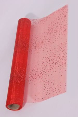 Ткань для декорирования МЕРЦАЮЩИЙ ШАРМ (звёздочки), красная, 30х500 см, Koopman International