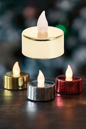 Чайная свеча ГЛЯНЦЕВЫЙ СТИЛЬ, золотая, янтарный LED-огонь, 3.8х3.5 см, Koopman International