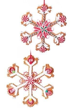 Ёлочное украшение Снежинка ПРЯНИЧНАЯ, 20 см, разные модели, Kurts Adler