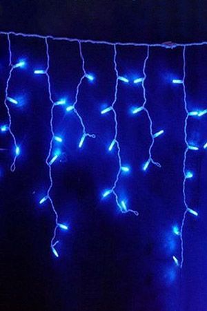 Светодиодная гирлянда БАХРОМА ICICLE RUBI, 100 синих LED-огней, 2х0.5+1.5 м, коннектор, белый каучук, уличная, SNOWHOUSE