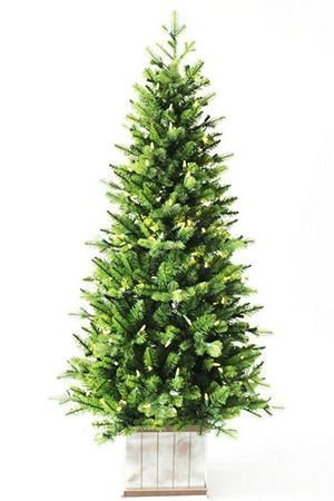Искусственная ель НОРФОЛК в деревянном кашпо, хвоя литая PE+PVC, 200 тёплых белых LED-огней, 1.37 м, A Perfect Christmas