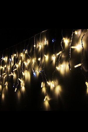 Светодиодная гирлянда БАХРОМА МЕРЦАЮЩИЕ ICICLE RUBI, 190 тёплых/холодных белых LED-огней, 5х0.5+1.5 м, коннектор, белый каучук, уличная, SNOWHOUSE