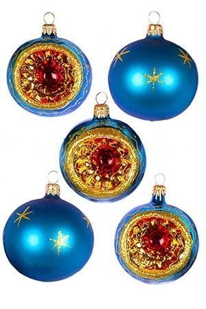 Набор стеклянных шаров ОРБИТА, синий, 5*62 мм, Елочка
