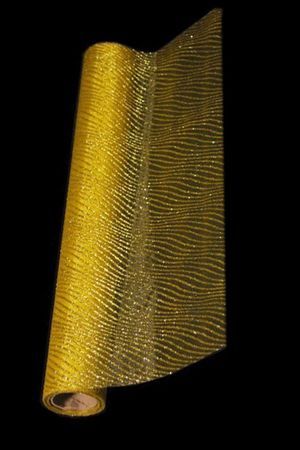 Ткань для декорирования МЕРЦАЮЩИЙ ШАРМ (полосы), золотая, 30х500 см, Koopman International