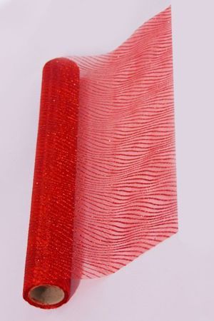 Ткань для декорирования МЕРЦАЮЩИЙ ШАРМ (полосы), красная, 30х500 см, Koopman International