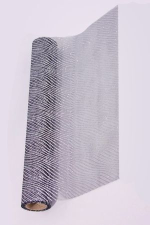 Ткань для декорирования МЕРЦАЮЩИЙ ШАРМ (полосы), чёрная, 30х500 см, Koopman International