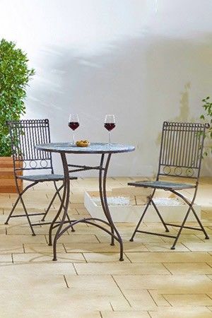 Комплект садовой мебели ШТУТГАРТ, металл, мозаика, (стол и 2 стула), Kaemingk