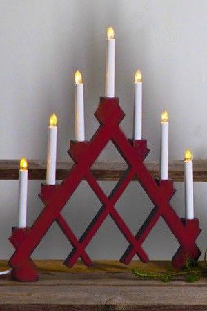 Светильник-горка рождественский RUT (красный) на 7 свечей, 43х53 см, STAR trading