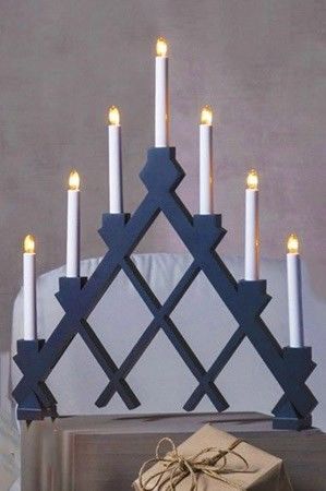 Светильник-горка рождественский RUT (тёмно-серый) на 7 свечей, 43х53 см, STAR trading
