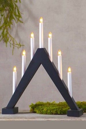 Светильник-горка рождественский TRILL (чёрный) на 7 свечей, 47х39 см, STAR trading