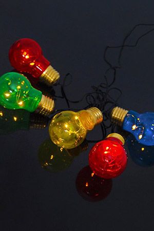 Гирлянда из лампочек GLOW, 5 разноцветных ламп, 1 м, таймер, батарейки, уличная, STAR trading