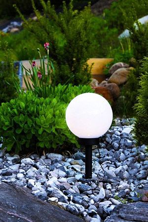 Садовый светильник СФЕРА СВЕТА со штырём, тёплая белая LED-лампа, солнечная батарея, 37х20 см, STAR trading