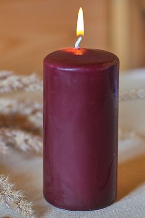 Свеча столбик, бордовая, 6х12.5 см, Омский Свечной