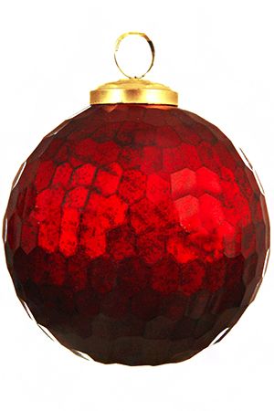 Ёлочный шар БЛАГОРОДНЫЙ МЁД, стекло, бордовый, 7.5 см, Kaemingk (Decoris)