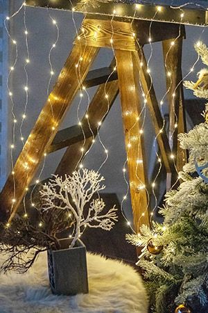 Световой занавес ВОЛШЕБНЫЙ ВЕЧЕР, 400 тёплых белых micro LED-огней, 1.9х2+5 м, уличный, Kaemingk