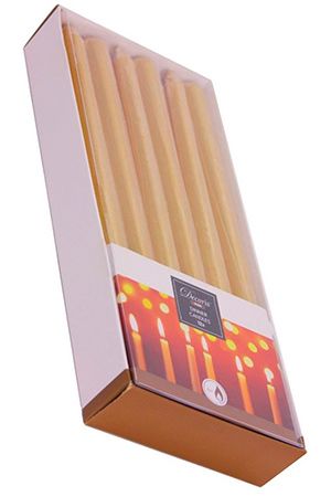 Свечи столовые МЕТАЛЛИК, золотые, 25 см (упаковка 12 шт.), Kaemingk