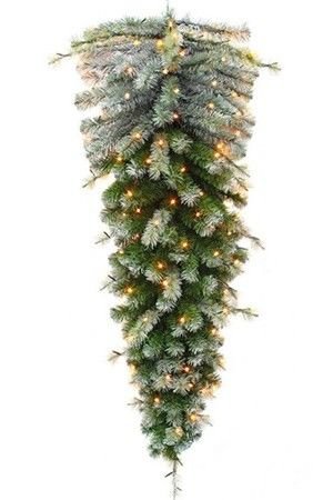Хвойная ЛЮСТРА - ГИРЛЯНДА КАПЛЯ заснеженная, 152 теплых белых LED-ламп, (хвоя - леска+PVC), 1.2 м, Triumph Tree