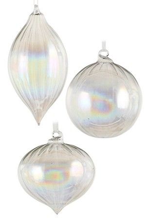 Набор стеклянных шаров РАДУЖНОЕ ВОЛШЕБСТВО, прозрачно-радужные, 9х8 см (упаковка 12 шт.), Edelman