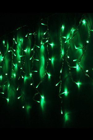 Электрогирлянда СВЕТОВАЯ БАХРОМА МЕРЦАЮЩАЯ, 150 зеленых LED ламп с холодным белым мерцанием, 3,1x0,5 м, коннектор, прозрачный провод, уличная, BEAUTY LED
