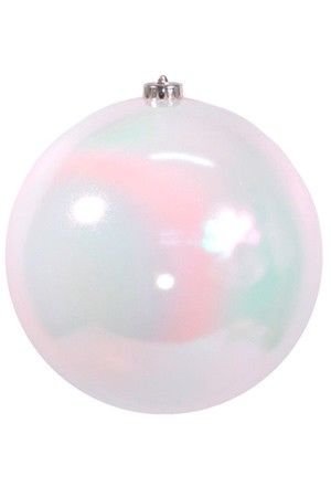 Пластиковый шар глянцевый, цвет: белый перламутр, 140 мм, Kaemingk