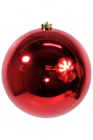 Пластиковый шар глянцевый, цвет: красный, 400 мм, Ели PENERI
