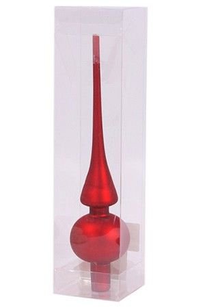 Елочная верхушка ROYAL CLASSIC, стеклянная, матовая, цвет: красный, 260 мм, Kaemingk