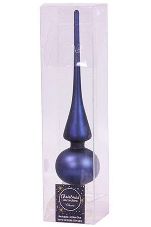 Елочная верхушка ROYAL CLASSIC, стеклянная, матовая, цвет: синий, 260 мм, Kaemingk