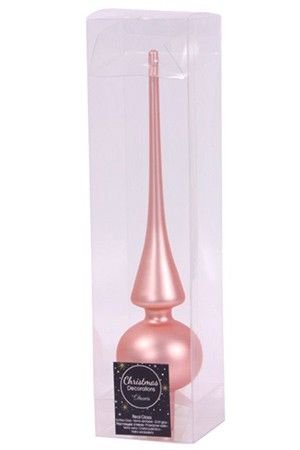 Елочная верхушка ROYAL CLASSIC, стеклянная, матовая, цвет: розовая карамель, 260 мм, Kaemingk